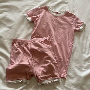 Toddler girl pink shorts pajamas set
